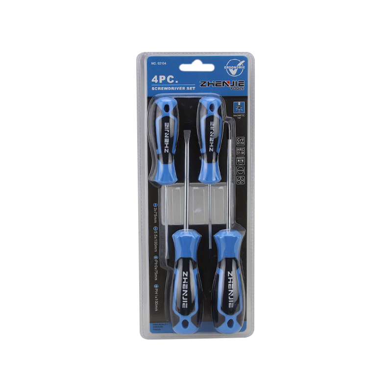 4 buah Set Obeng Slotted & Phillips Pegangan yang Dirancang Secara Ergonomis