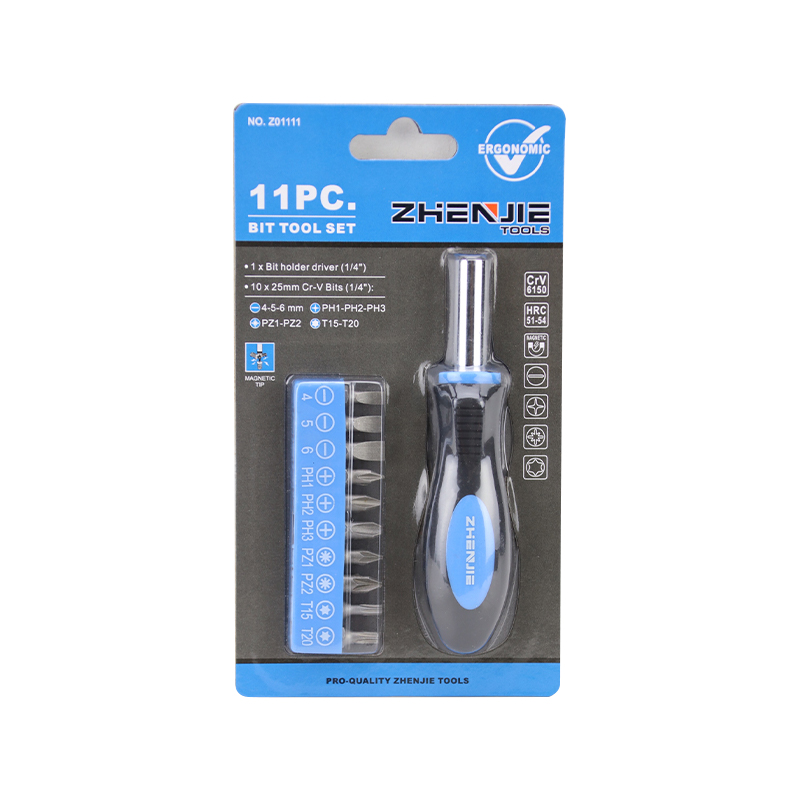 11 buah Set Bit Ratchet Phillips Pozidriv Torx Berlubang