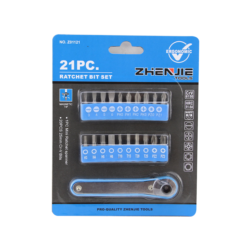 21 buah Set mata bor Ratchet Phillips Pozidriv Hex Torx