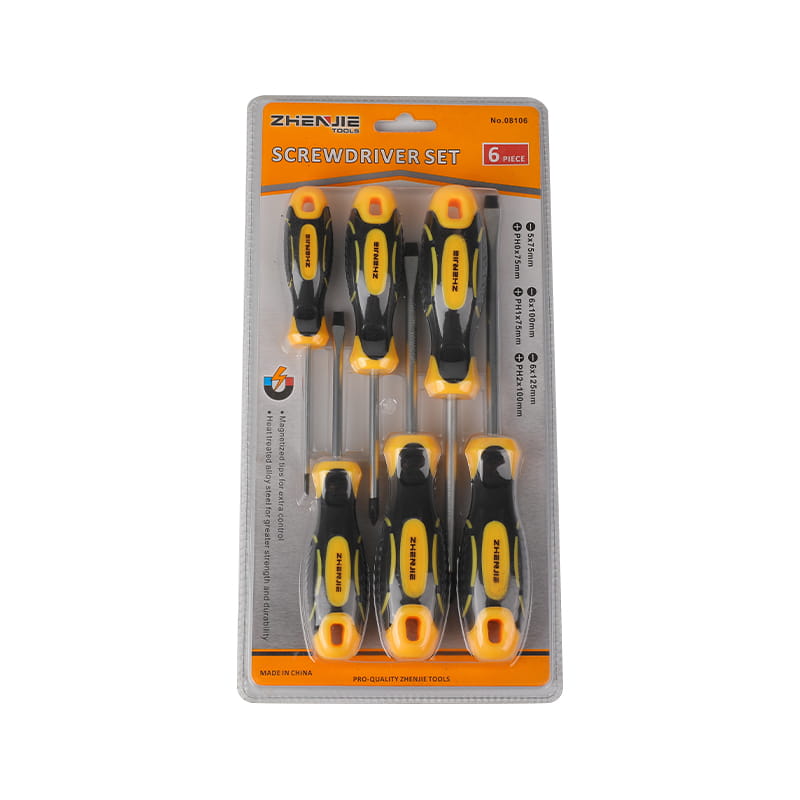 6 buah Set Obeng Phillips CRV & Slot Ujung Magnet