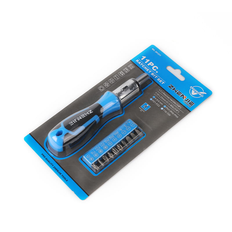 11 buah Bit Holder Driver & Set Bit Torx Phillips Pozidriv Berlubang