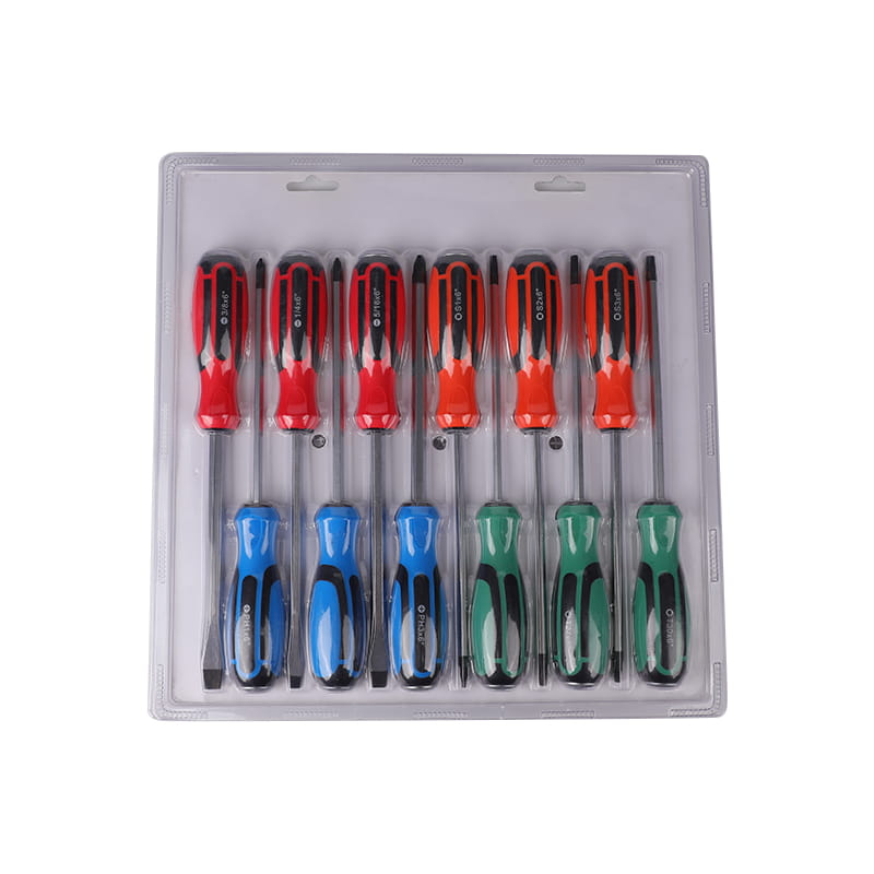 Set obeng profesional warna campuran 12 buah