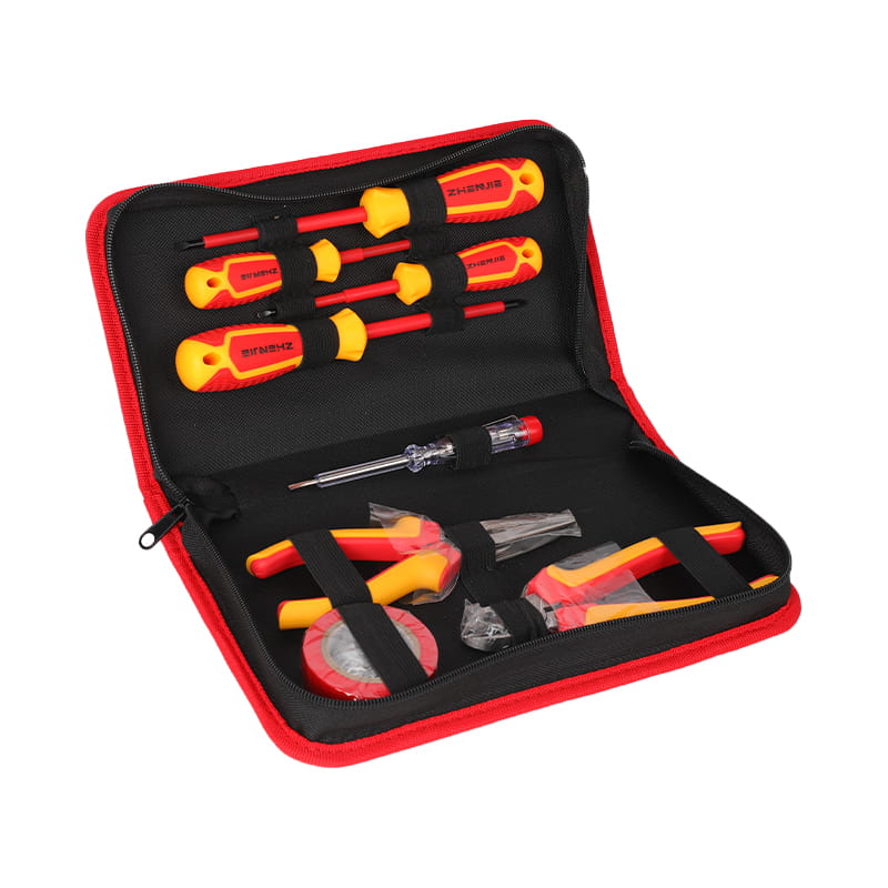 Set alat tang obeng pegangan PP & TPR berinsulasi VDE 8 buah