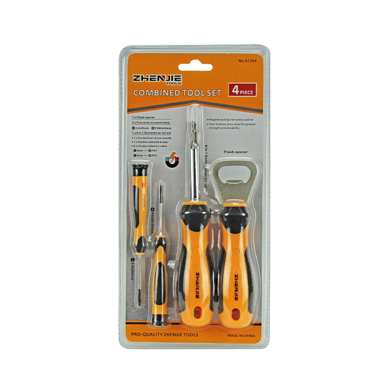 4 buah Set Alat Gabungan Kunci Pas Pembuka Labu Obeng Slotted & Phillips