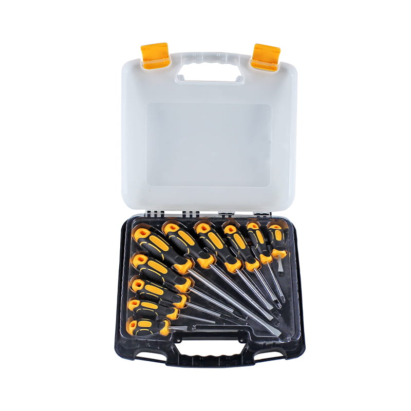 Set Obeng CRV Ujung Magnet Kemasan Kotak Plastik 10 Buah