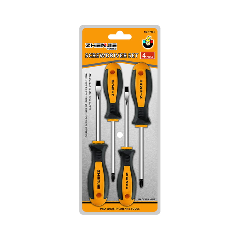 4 buah Set Obeng Phillips CRV & Slot Kemasan Blister Ganda
