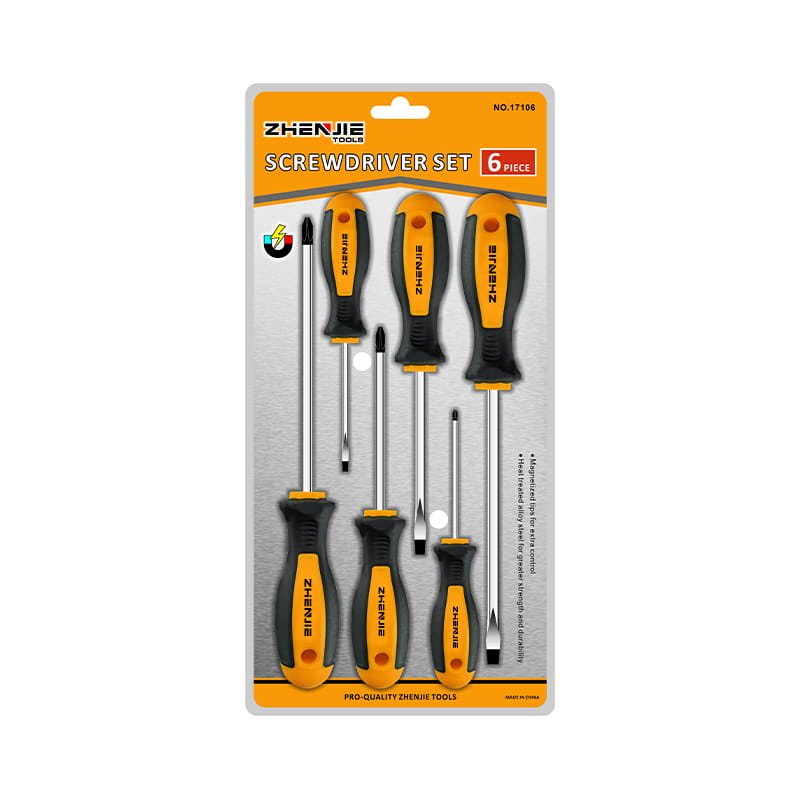 6 buah Set Obeng Phillips CRV & Slot Kemasan Blister Ganda
