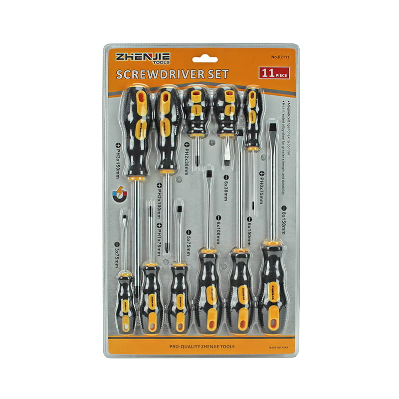 11 buah Set Obeng CRV Pisau Keras & Tempered