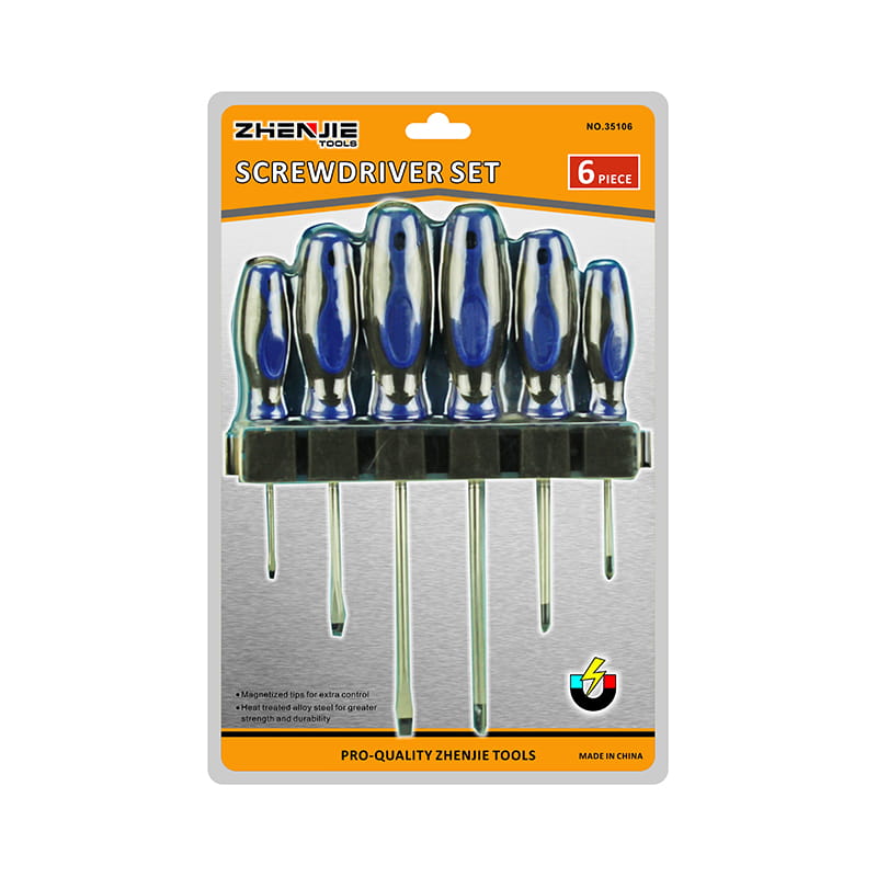 6 buah Set Obeng Phillips Berlubang Ujung Magnet