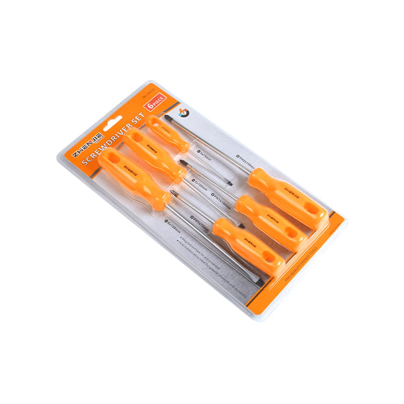 6 buah Set Obeng Slotted & Phillips CRV Gagang Lembut Suntik Ganda
