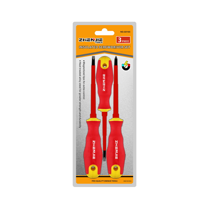 3 buah Set Obeng Berisolasi Slotted & Phillips CRV