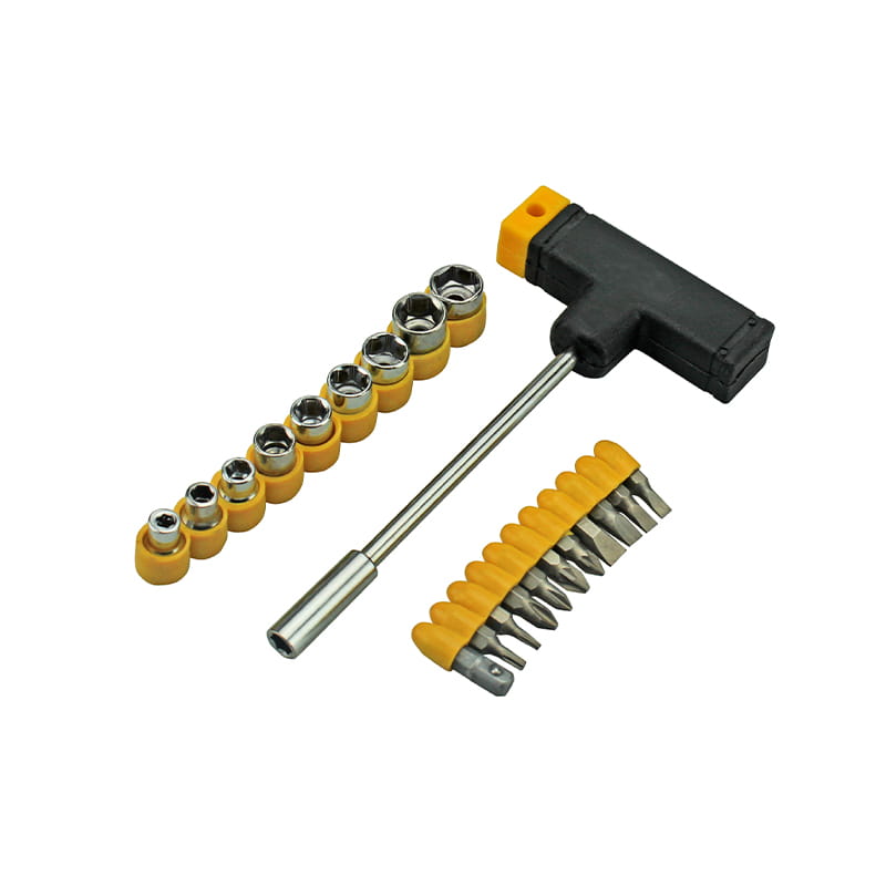 21 buah Set Soket & Bit Phillips Torx Pozidriv Berlubang