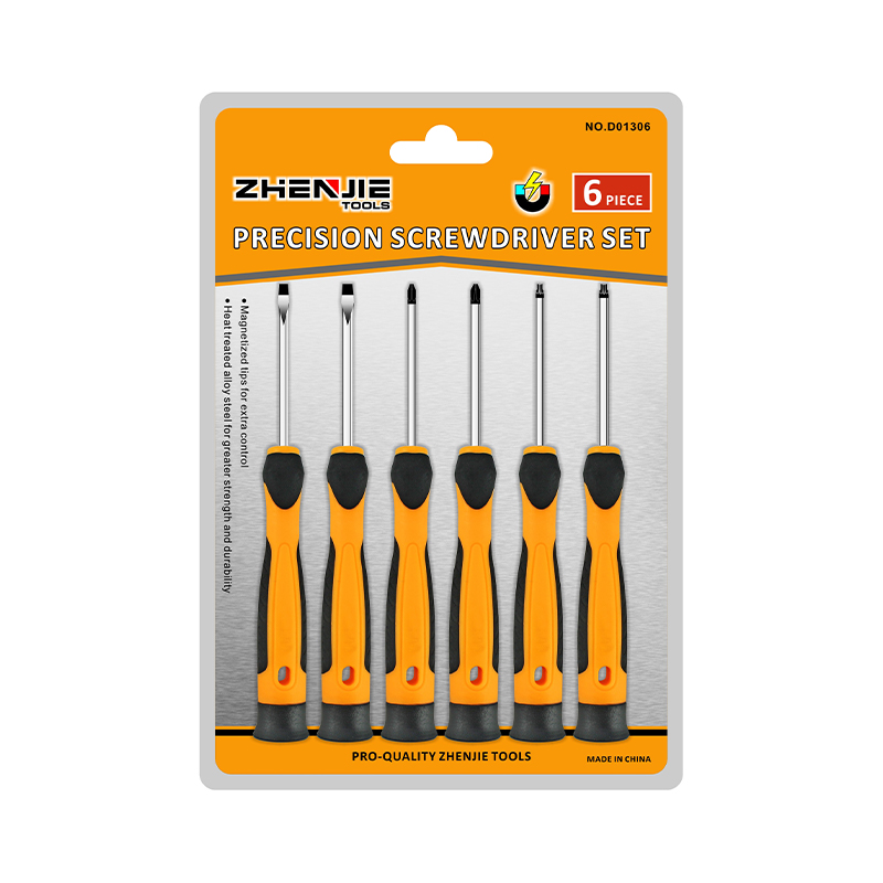 6 buah Set Obeng Presisi Phillips Torx Berlubang Kemasan Blister Ganda