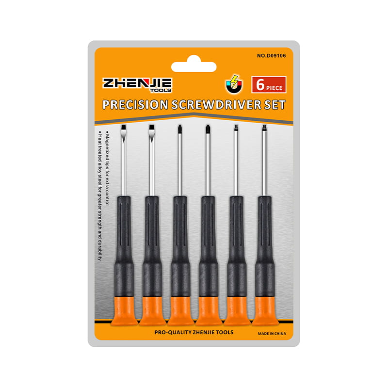 6 buah Set obeng presisi Phillips Torx CRV dengan pegangan yang dirancang secara ergonomis